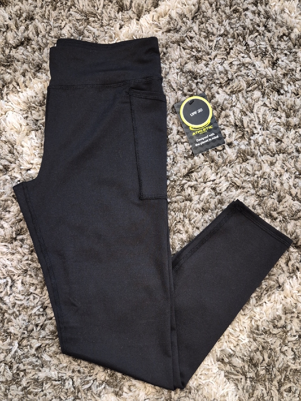 Athletic Works Black Leggings with Side Pockets